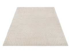 Alfombra Elisa Diseño Geométrico, Beige, 160 x 220 cm