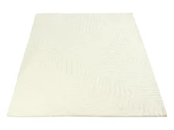 Alfombra en relieve 100% lana tufting manual, 200 x 290 cm, Marfil, 2100g/m², NEORA