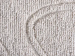 Alfombra en relieve de lana 100% tufted a mano con motivo abstracto, 160 x 230, Marfil, CELESTIA
