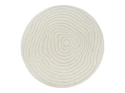 Alfombra Everest 3D moderna - Crema - 120 cm Redonda