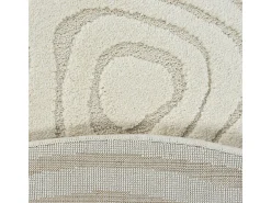 Alfombra Everest 3D moderna - Crema - 120 cm Redonda