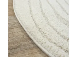 Alfombra Everest 3D moderna - Crema - 160 cm Redonda