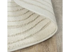 Alfombra Everest 3D moderna - Crema - 160 cm Redonda