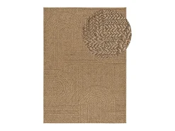Alfombra exterior - geométrico efecto yute - natural - 160 x 230 cm - ACRA