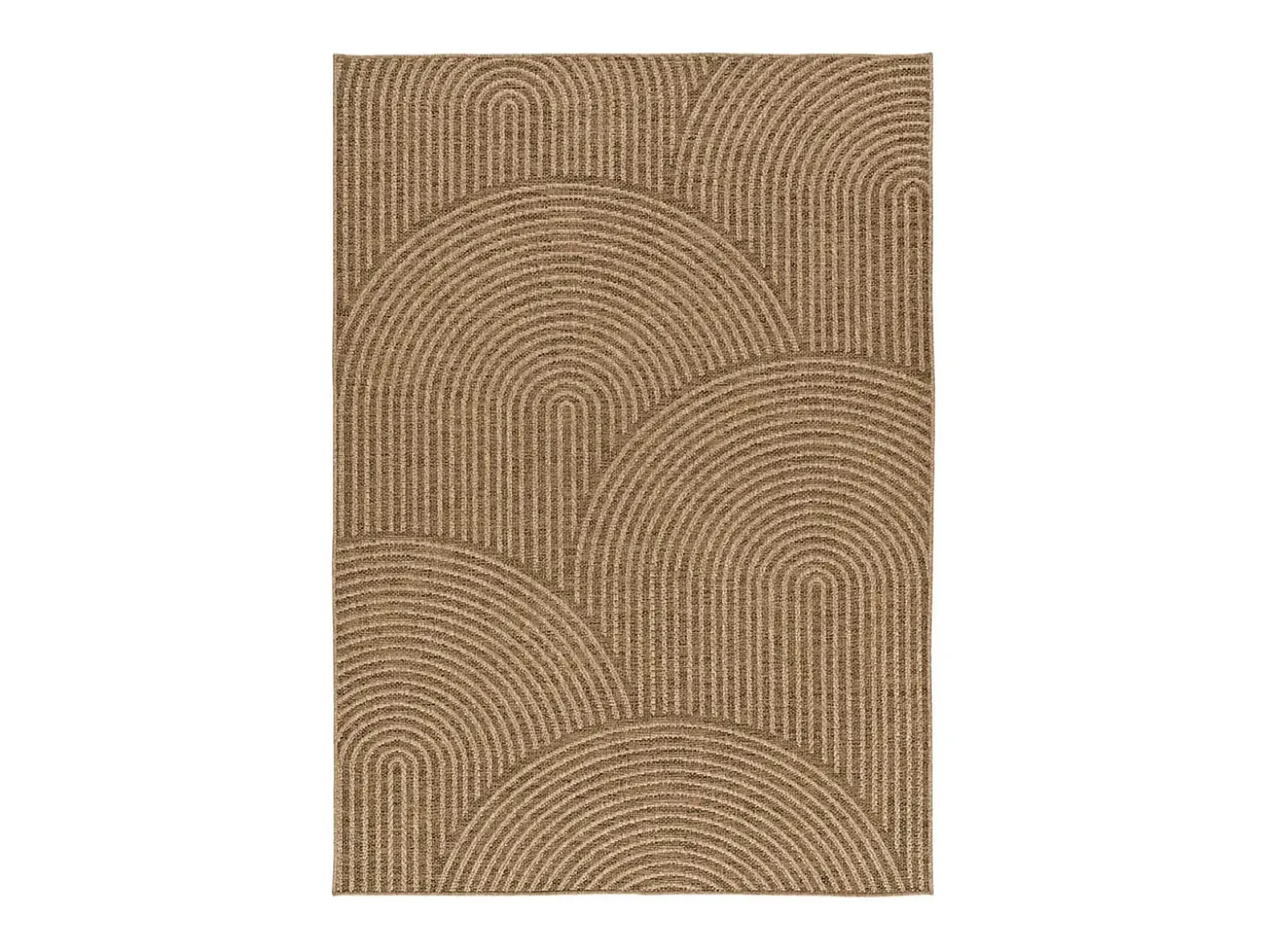 Alfombra exterior - geométrico efecto yute - natural - 160 x 230 cm - ACRA