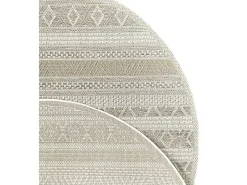 Alfombra Exterior Interior diseño moderno - Beige - 120 x 120 cm - CALGARY