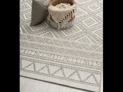 Alfombra Exterior Interior diseño moderno - Beige - 120 cm Redondo - CALGARY