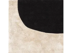 Alfombra geométrica de lana, viscosa y nylon - 160x230cm - negro, crema, ocre - Matrix Signature