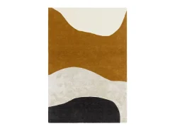 Alfombra geométrica de lana, viscosa y nylon - 160x230cm - negro, crema, ocre - Matrix Signature