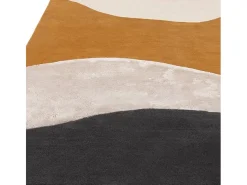 Alfombra geométrica de lana, viscosa y nylon - 160x230cm - negro, crema, ocre - Matrix Signature