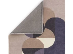Alfombra geométrica, hecha a mano 100% lana - 200x290cm - gris, azul, negro, beige, crema - Matrix Statement