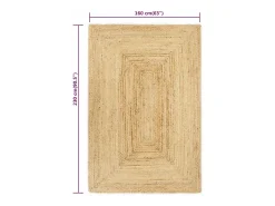Alfombra hecha a mano de yute natural 160x230 cm