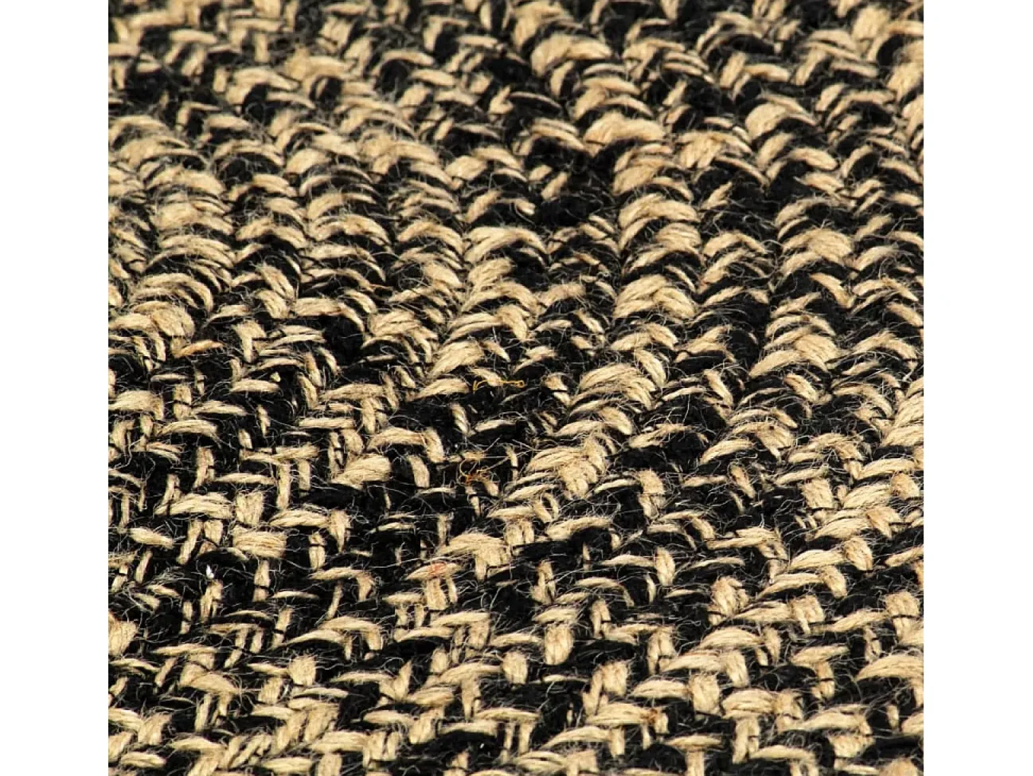 Alfombra hecha a mano de yute negra y natural 150 cm ES98933