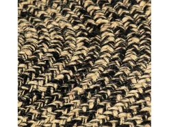 Alfombra hecha a mano de yute negra y natural 150 cm