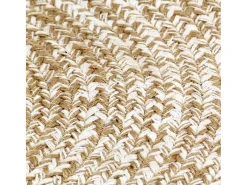 Alfombra hecha a mano de yute blanca y natural 150 cm