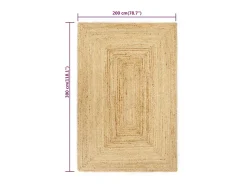 Alfombra hecha a mano de yute 200x300 cm ES94183