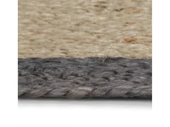 Alfombra hecha a mano de yute con borde gris oscuro 90 cm ES37257