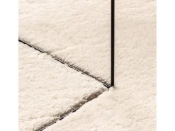 Alfombra HUARTE de pelo corto suave y lavable beige 120x120 cm