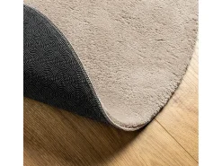 Alfombra HUARTE de pelo corto suave y lavable, color arena, Ø 160 cm