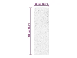 Alfombra HUARTE de pelo corto suave y lavable en gris 80x250 cm