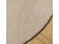 Alfombra HUARTE de pelo corto suave y lavable, color arena, Ø 80 cm
