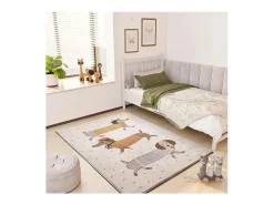 Alfombra infantil - perros salchicha - blanco - 120 x 170 cm - BEATS