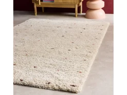 Alfombra infantil de lunares, alfombra interior crema y multicolor