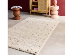 Alfombra infantil de lunares, alfombra interior crema y multicolor