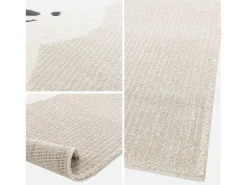 Alfombra infantil de osito en beige / crema