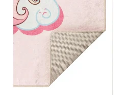Alfombra infantil rosa 160x230 cm unicornio antideslizante lavable