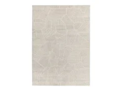 Alfombra interior - abstracto - beige / gris - 160 x 230 cm - PORTO