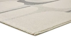 Alfombra interior - abstracto - beige / gris - 80 x 150 cm - PORTO