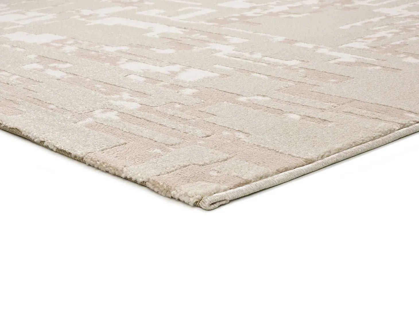 Alfombra interior - abstracto con relieve - beige - 80 x 150 cm - BARESA