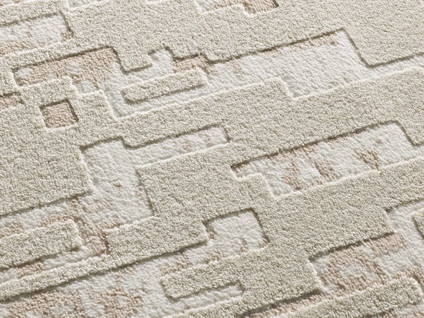 Alfombra interior - abstracto con relieve - beige - 80 x 150 cm - BARESA