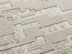 Alfombra interior - abstracto con relieve - beige - 133 x 190 cm - BARESA