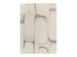 Alfombra interior - abstracto - beige / gris - 133 x 190 cm - PORTO