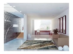 Alfombra interior - efecto mármol - gris - 140 x 200 cm - MARMOL MADERA