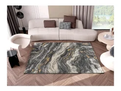 Alfombra interior - efecto mármol - gris - 160 x 230 cm - MARMOL ONDA