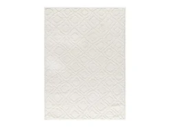 Alfombra interior - escandinavo con relieve - blanco - 190 x 285 cm - JUNO