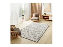 Alfombra interior - escandinavo con relieve - blanco - 190 x 285 cm - JUNO