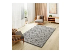 Alfombra interior - escandinavo con relieve - gris - 152 x 235 cm - JUNO