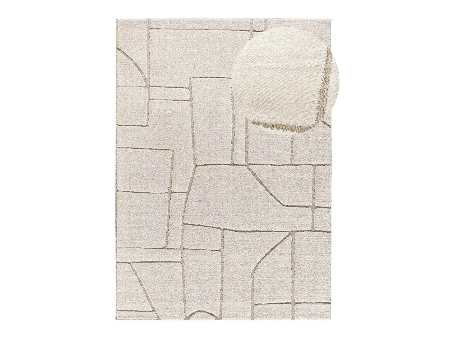 Alfombra interior - escandinavo con relieve - blanco - 120 x 170 cm - DIENA