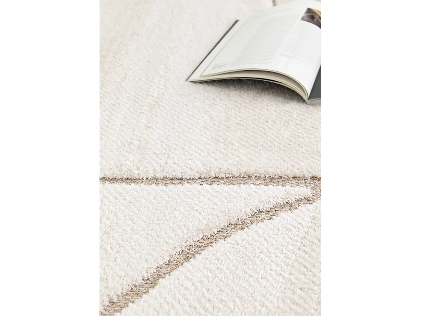 Alfombra interior - escandinavo con relieve - blanco - 120 x 170 cm - DIENA