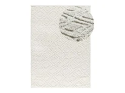 Alfombra interior - escandinavo con relieve - blanco - 126 x 190 cm - JUNO