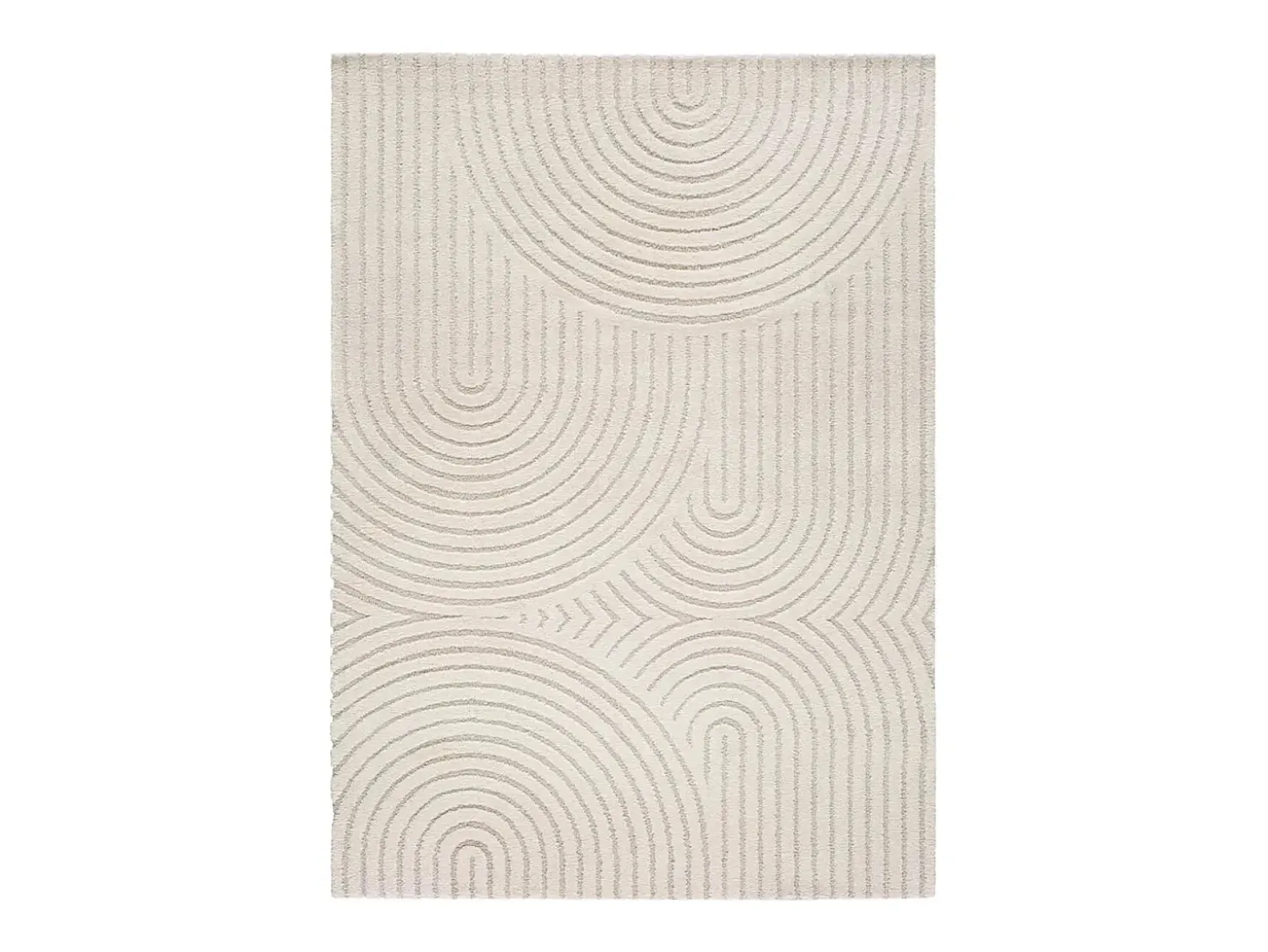 Alfombra interior - escandinavo con relieve - blanco - 240 x 340 cm - LINA