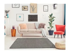 Alfombra interior - escandinavo con relieve - gris - 160 x 230 cm - LINA