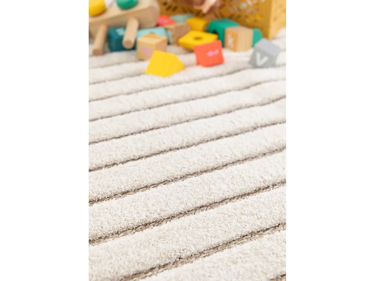 Alfombra interior - escandinavo con relieve - blanco - 80 x 150 cm - DIENA
