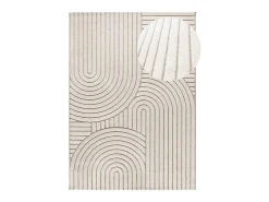 Alfombra interior - escandinavo con relieve - blanco - 80 x 150 cm - DIENA