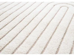 Alfombra interior - escandinavo con relieve - blanco - 80 x 150 cm - DIENA