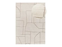 Alfombra interior - escandinavo con relieve - blanco - 160 x 230 cm - DIENA